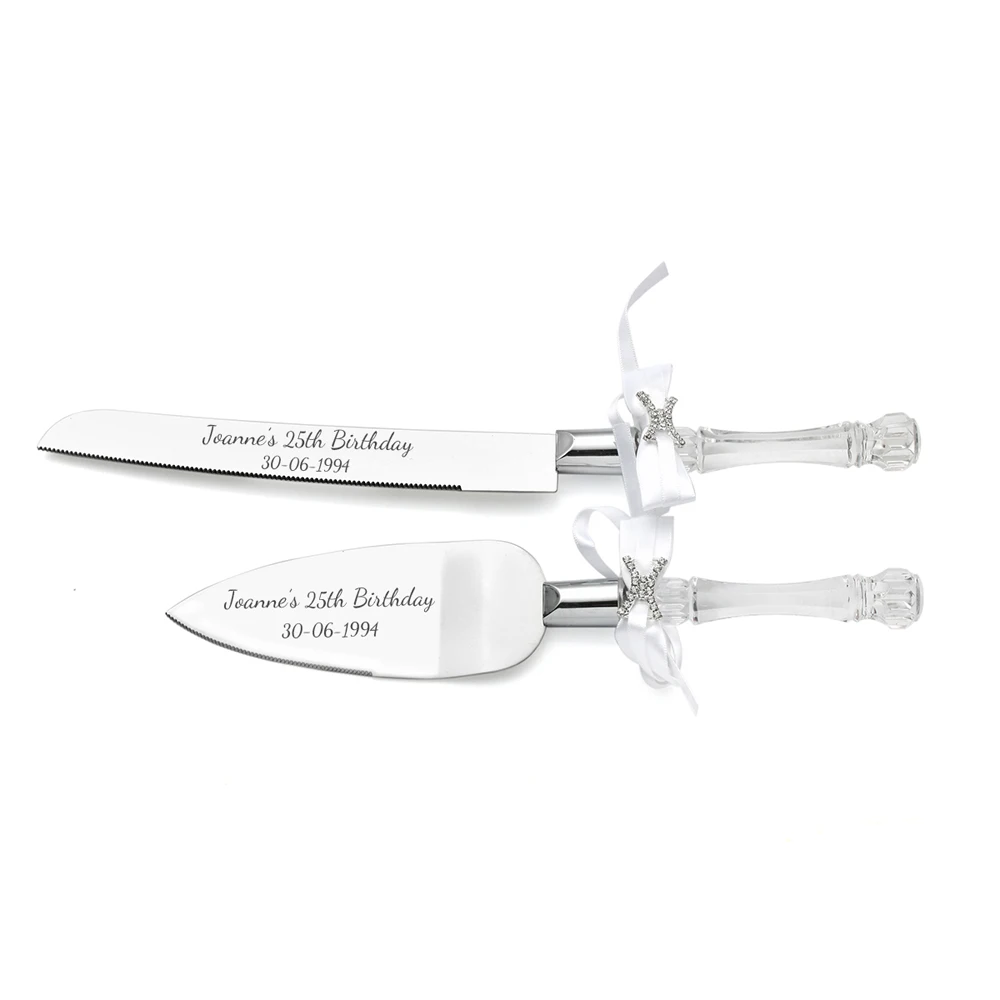 

Персонализированный свадебный подарок для невесты, нож для пирога, столовый нож для торта с ручкой из искусственного кристалла, индивидуальный Подарок на годовщину
