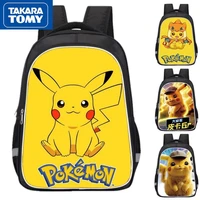 takara tomy2022 new pikachu waterproof large capacity load reducing primary school students backpack boys cute cartoon schoolbag