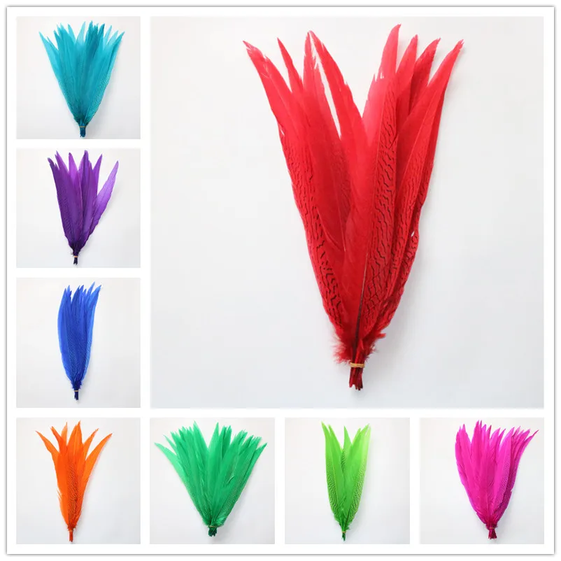

Beautiful 100pcs/lot White Silver Pheasant Tail Feathers for Crafts 45-50 CM /18-20 Inch Wedding Decorations DIY Plume