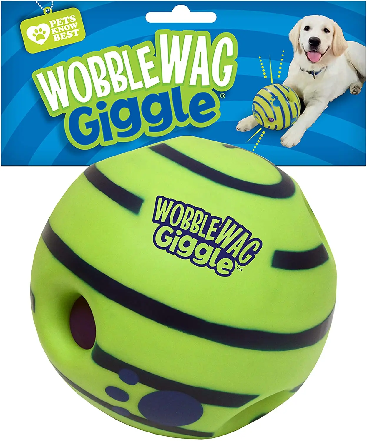 

Wobble Wag Giggle Glow Ball Interactive Dog Fun Giggle Sounds When Rolled Shaken Pets Chew Toy Dog Play Ball Training Pet Toys