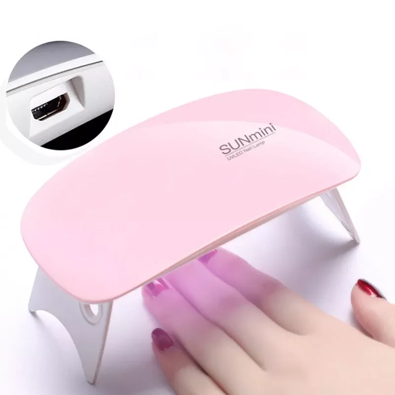 

NEW IN 6W Nail Dryer Machine Portable 6 LED UV manicure Lamp nails USB Cable Home Use Nail lamp for drying nails