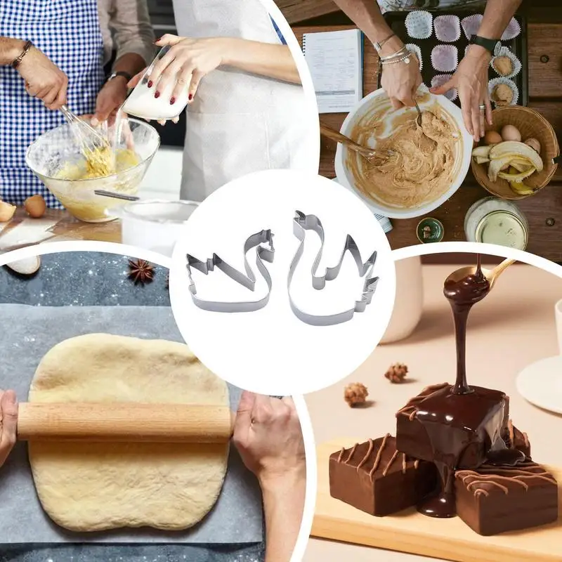 Формочки для печенья детей 2 формы формочек в форме лебедя 3D инструменты выпечки