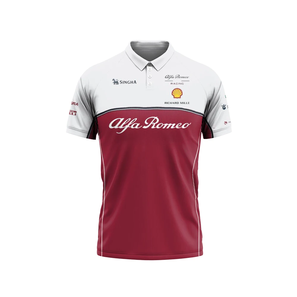 

F1 Men's Polo Shirt Formula 1 Alfa Romeo Team 2021 Sauber Racing Raikkonen Hot Sale Summer 2019