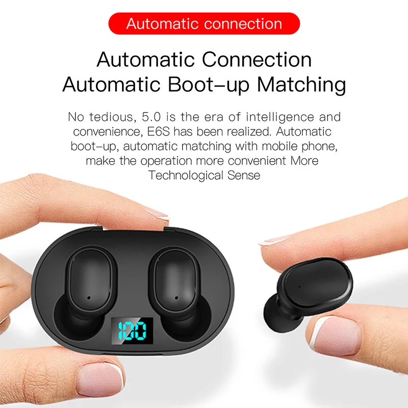 Беспроводная bluetooth-гарнитура E6S спортивная водонепроницаемая