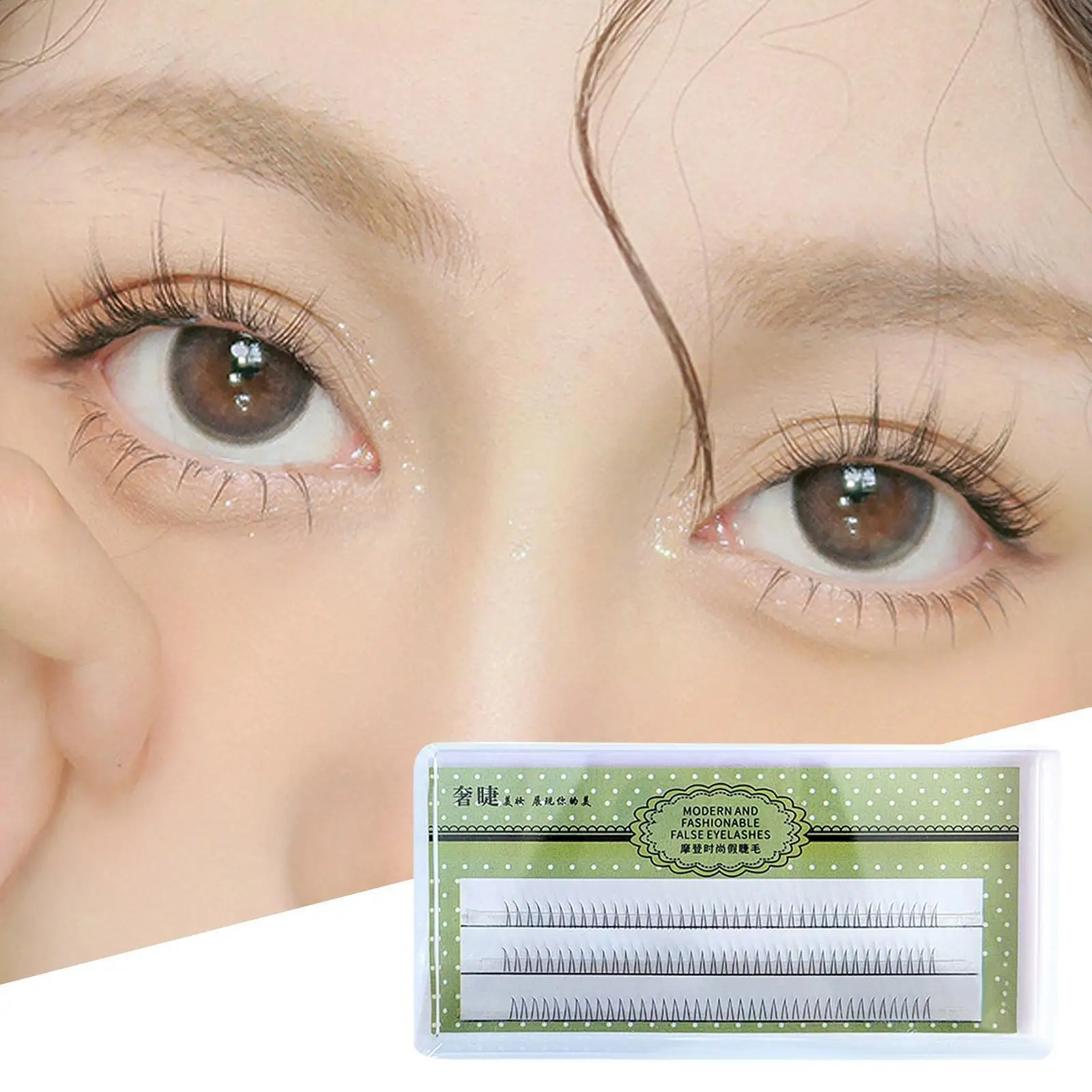 

120 кластеры, V-образные нижние ресницы, комиксные ресницы, натуральные Индивидуальные ресницы, макияж деформирован, искусственные слегка бл...