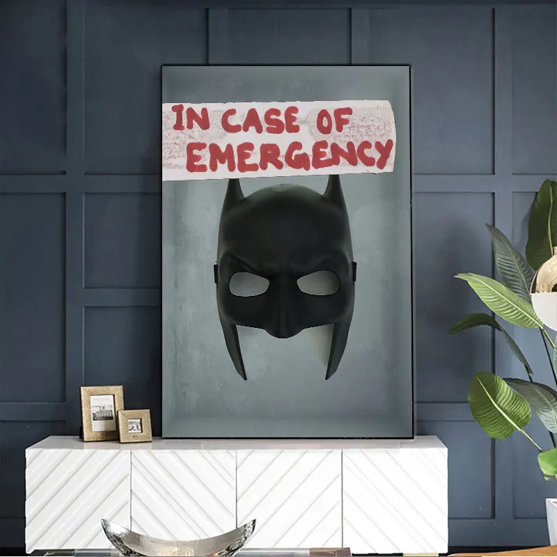 

Bat Wayne Mask Poster And Prints Gotham Comic-Superhero Canvas Painting Living Room Bedrooms Home Decoration HD Wall Art Picture