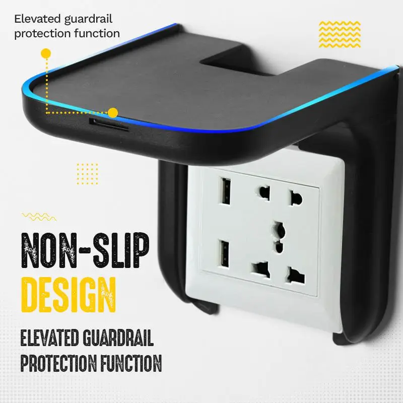

No Punching Required Socket Shelf Kitchen Bathroom Toilet Wall Hanging Storage Socket Rack Phone Charging Stand Dropshipping