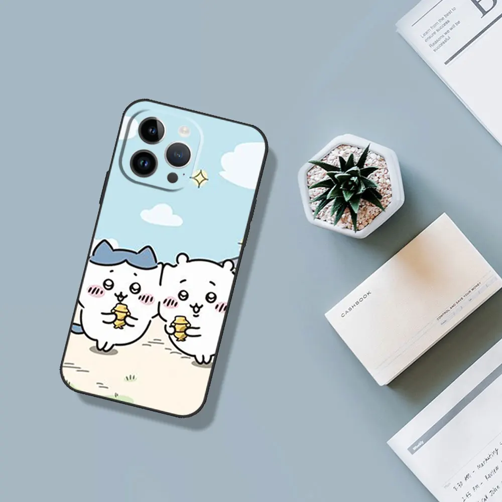 Cute C-Chii K-Kawa Catroon Phone Case For Samsung A03 A04 A05 S A13 A14 A22 A34 A53 4G5G S22 S23 ULTRA Black Soft Silicone Cover