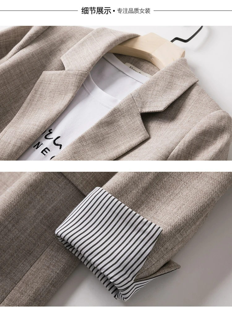 New Ladies Long Sleeve Spring Casual Blazer New Fashion Business Plaid Suits Women Work Office Blazer Women Coats Woman Jacket