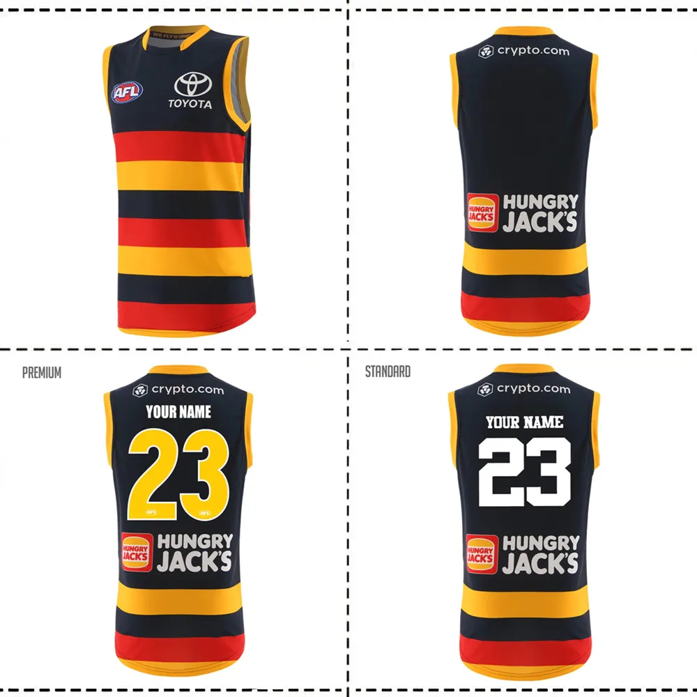 

2023 ADELAIDE CROWS HOME GUERNSEY RUGBY JERSEY size S-M-L-XL-XXL