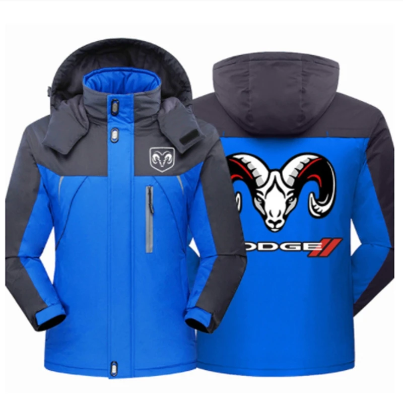 

New Winter DODGE Logo Jackets Men's Clothing Warm Coat Windproof Thicken Hooded High Quality Outwear Casual Overcoat