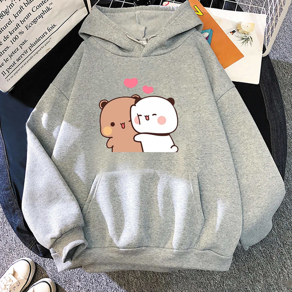 

Женская толстовка с мультипликационным принтом панды, Свитшот в стиле Kawaii Harajuku с круглым вырезом, в стиле Харадзюку, пуловер унисекс с принтом, одежда, топы, Свитшот