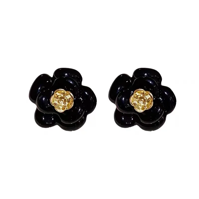 Французские модные эмалированные серьги с цветком камелии для женщин роскошные