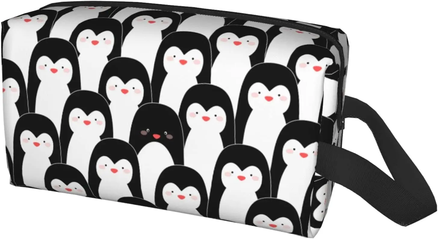 

Cute Penguins Print Cosmetic Bags Large Capacity Travel Makeup Pouch Portable Travel Waterproof Toiletries Accessories Organizer