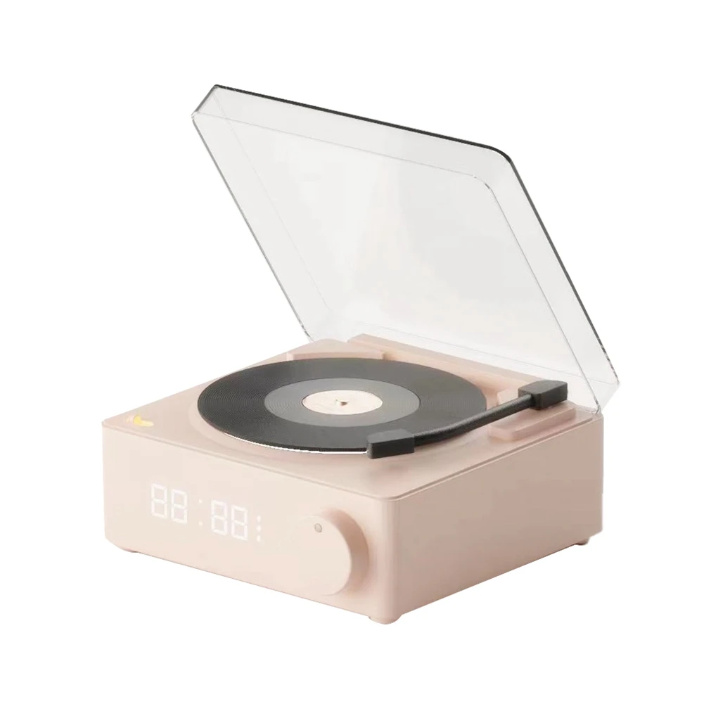 

Bluetooth-колонка, Беспроводная музыкальная колонка, часы, музыкальная шкатулка, ретро TF-карта, MP3 Колонка s с будильником и зарядкой (розовый)