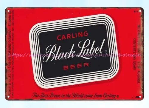 Настенные таблички 1950s Carling черная Пивоваренная Атланта GA металлический жестяной