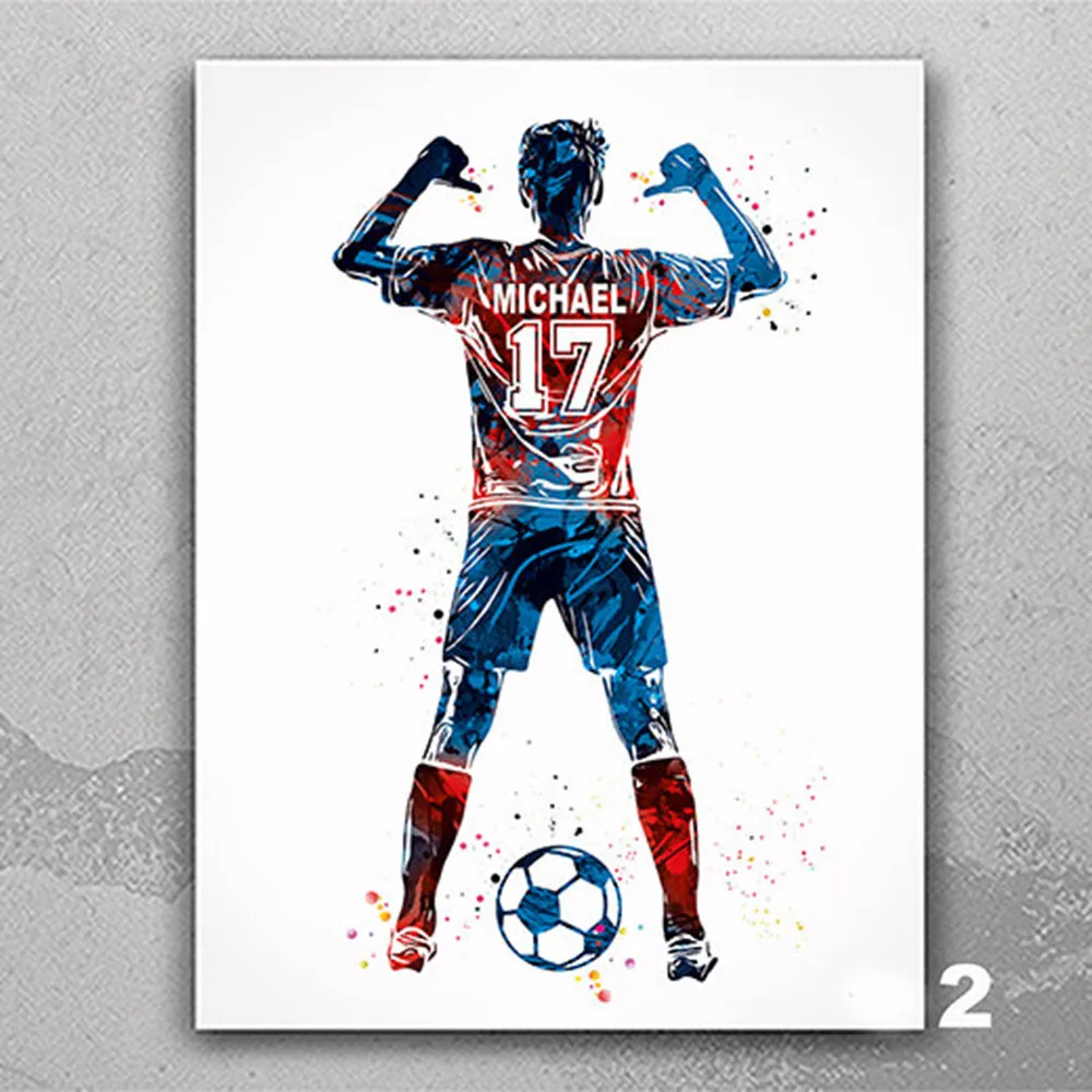 Картина на холсте интерьер игрока в футбол для мальчиков мужской мяч подарок