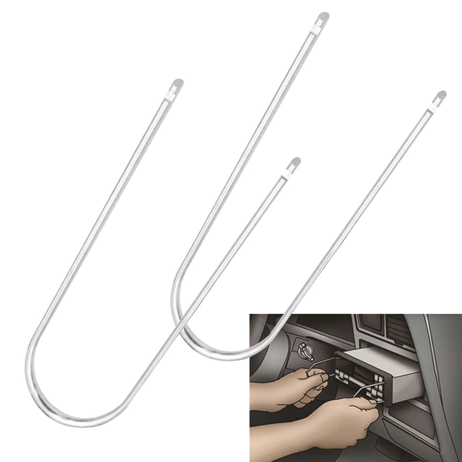 2pcs Alloy Car Radio Removal Tool Elasticity CD Extraction Release Keys Car CD Disassembling Tool