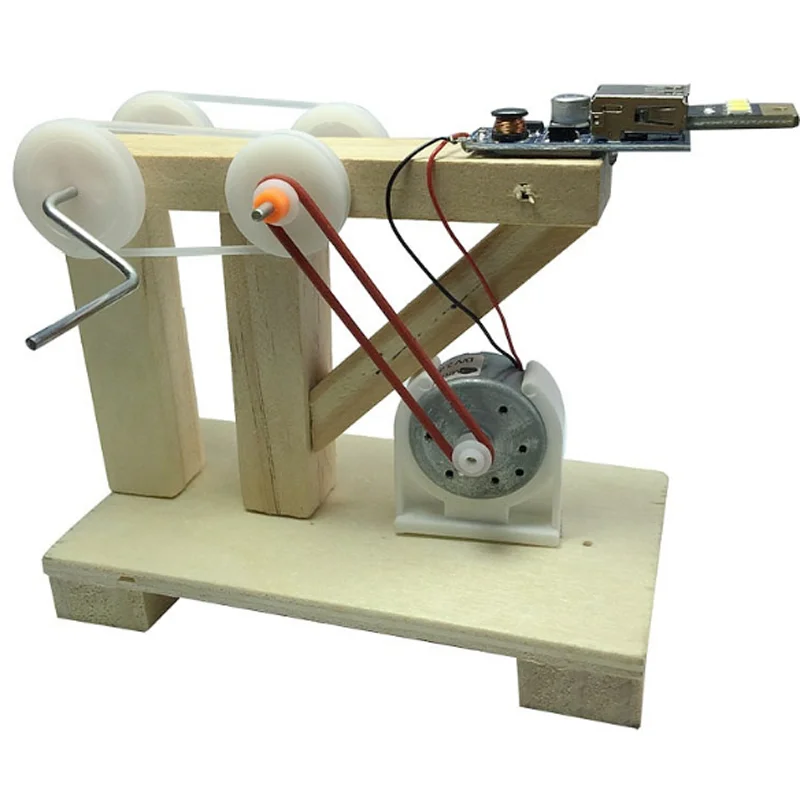 

1 Set Dynamo Generator Model Educational Toys for Children Kid DIY Wood Invention Science Experiment Assemble Handmade Kits Toy