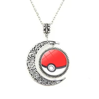 anime pokemon womens necklace moon hollow shape retro time stone necklace for couple fashion accessories christmas gift
