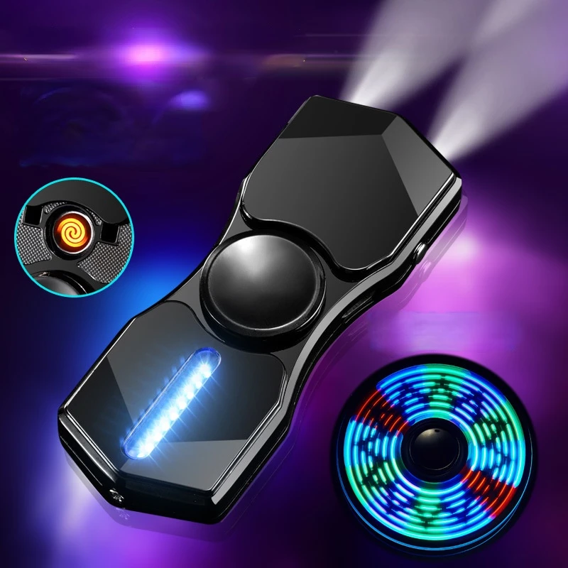 

Glare Fingertip Gyro Lighter 2022 New USB Charging Lighting Lighters Glare Metal Heating Wire Cigarette Lighter Toys Gifts