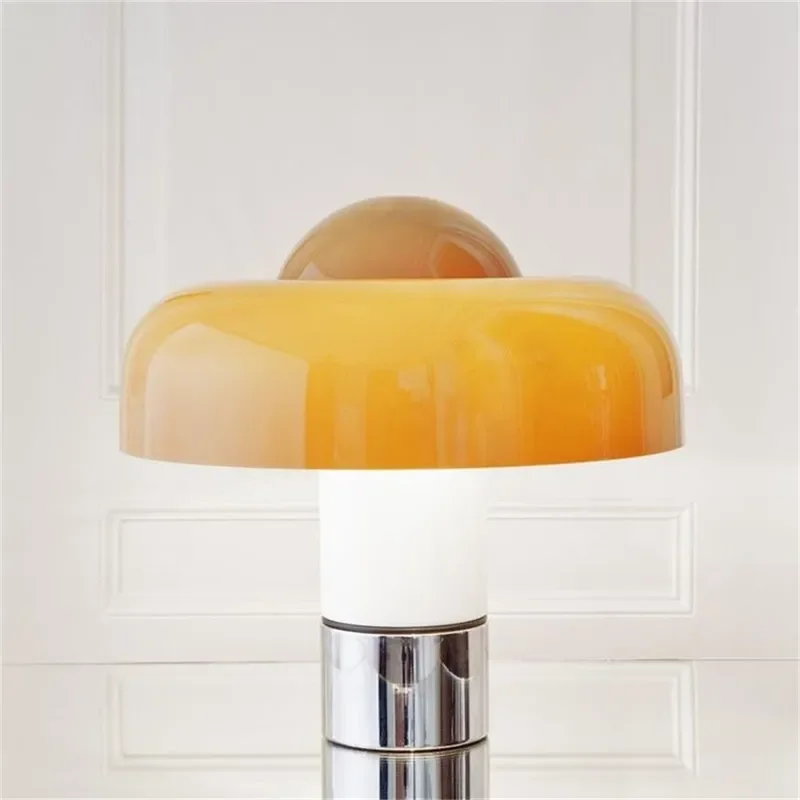 

Desk Lamp Modern Nordic Table Lamp LED Yellow Mushroom Desk Lighting for Home Bedroom Decoration bedside lampe nuage night stand