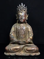 12 tibetan temple collection old bronze cinnabar avalokitesvara buddha sitting buddha worship buddha town house exorcism