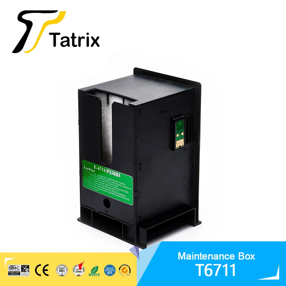 T6711 C13T 671100 Коробка для обслуживания Epson WorkForce WP-4011 WP-4015 DN WP-4025 DW WP-4520 WP-4521 WF-3521