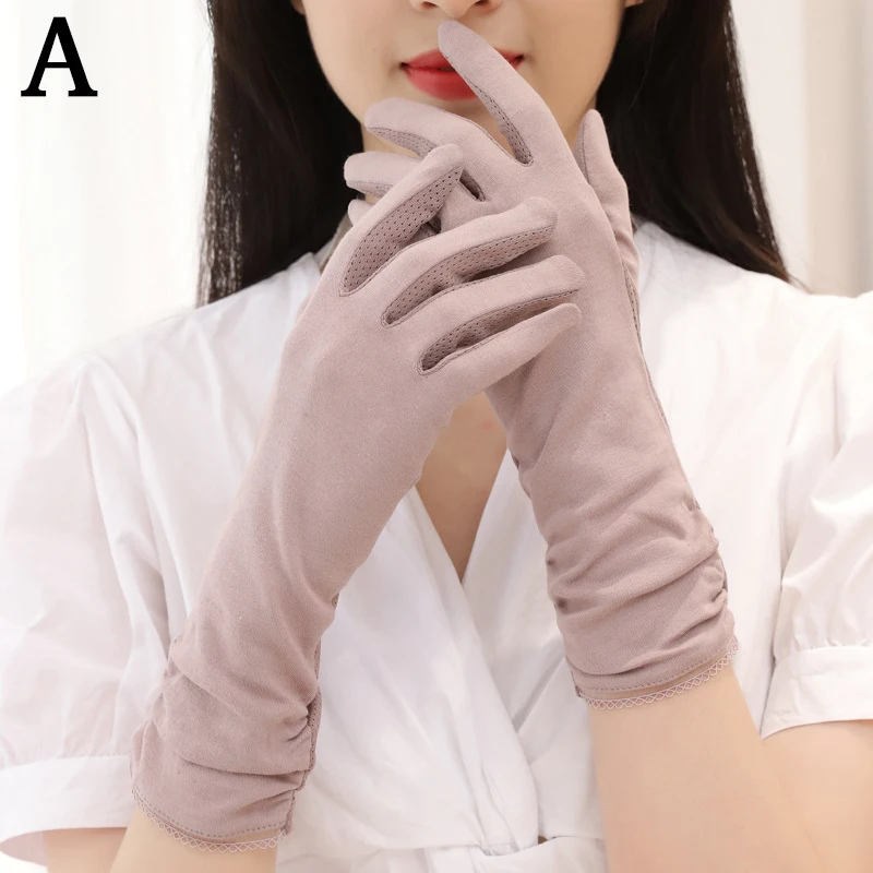 

Новинка 2022, Модные женские перчатки средней длины, летние хлопковые велосипедные тонкие перчатки с принтом для сенсорных экранов, велосипе...