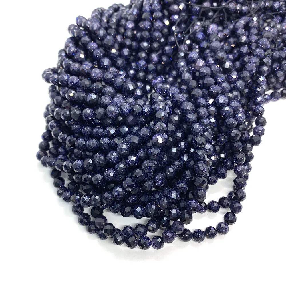 

Бусины из натурального камня, голубой Лазурит, круглые изысканные Свободные ювелирные изделия, каменные игольчатые бусины, аксессуары