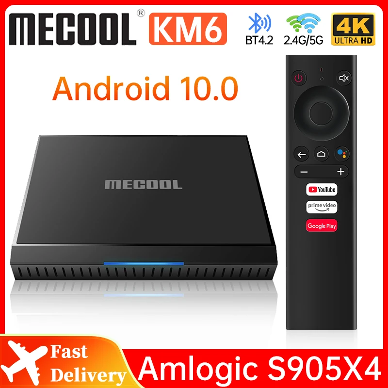 

Mecool KM6 TV Box Deluxe ATV Amlogic S905X4 Smart Android 10 4GB RAM 64GB ROM 2.4G/5G WiFi 4K Android 10 Set Top Box 2GB 16GB