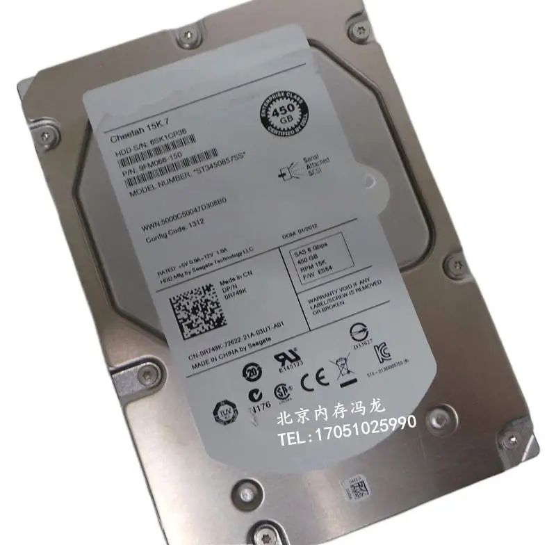 Оригинальный 100% Аутентичный 581313-001 Z800 Z600 ST3450857SS 450G 15K SAS 3,5 дюймов