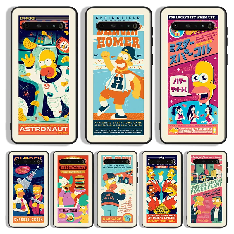 

Cartoon Cute Simpsons Phone Case For LG K 92 71 51S 42 30 22 20 50S 40S Q60 V 60 50S 40 35 30 G8X G8S ThinQ Black Cover