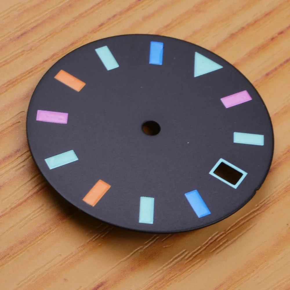 Циферблат для часов NH35 черные светящиеся аксессуары 29 мм