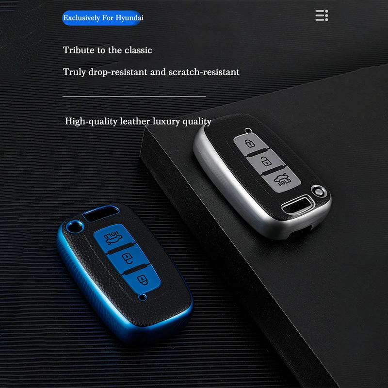 

Чехол для автомобильных ключей из ТПУ, кожаный чехол для Hyundai Solaris HB20 i30 Veloster SR ix35 Elantra Accent, Kia Rio Sportage K2 K3