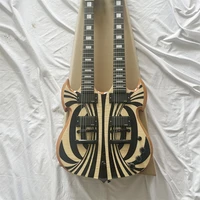 this is a professional double head electric guitar with zebra tattoo body and unique timbre it is free to mail home