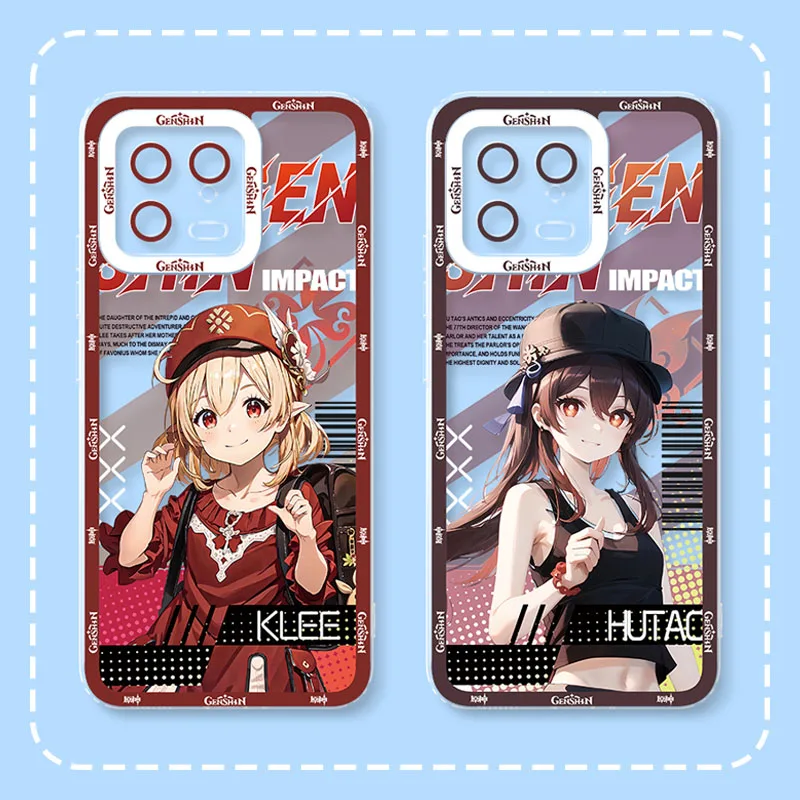 Ударопрочный чехол Genshin для Xiaomi Redmi Note 12 4G 5G Turbo 11 Pro Plus 12S 11S 10S 9S 10 8 7 6 9 10C K60 K60E