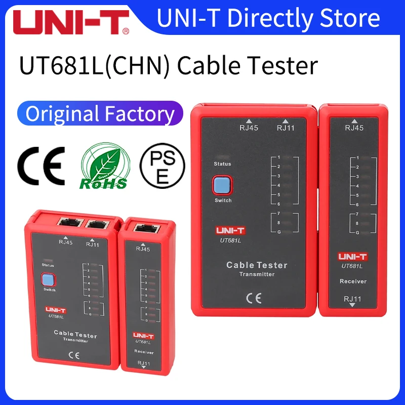 

UNI-T UT681L HDMI Cable Tester Tracker LAN Auto Network LED Tester Ethernet Telephone BNC HDMI Repair Tool