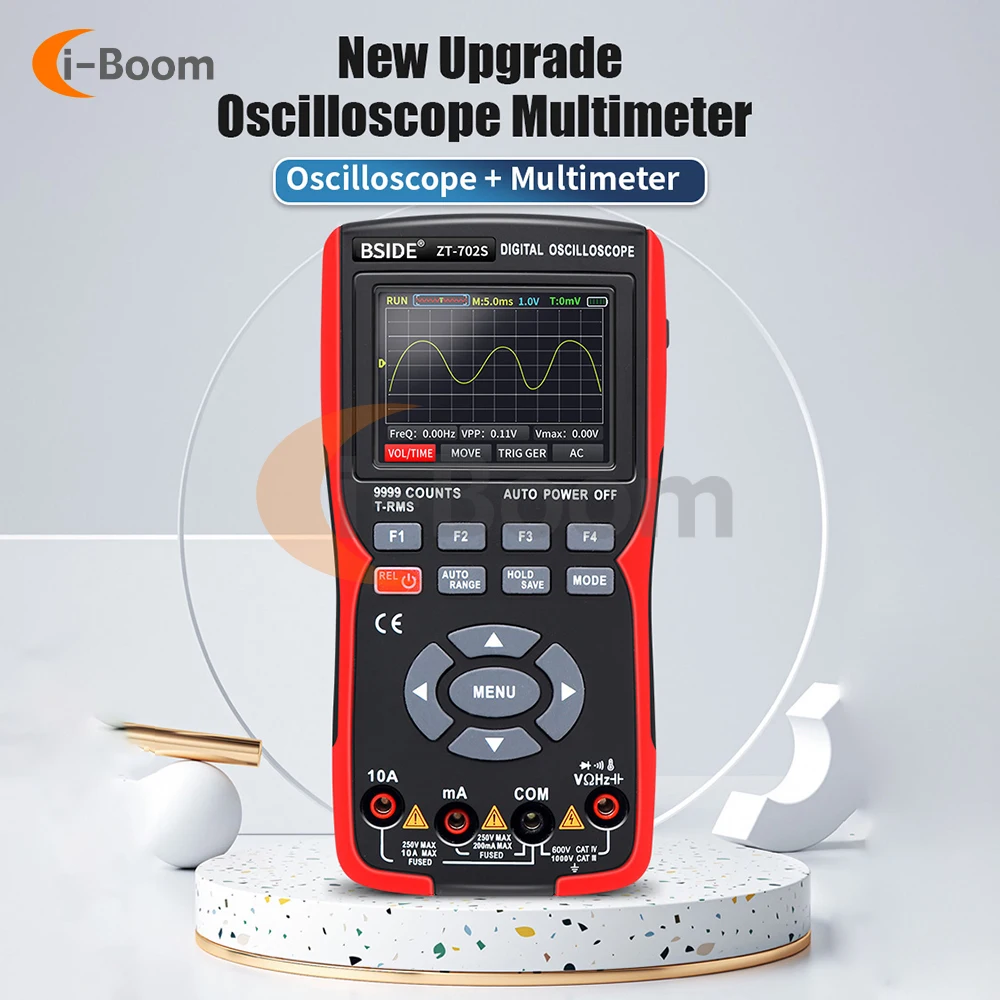 

ZT-702S Color Screen Digital Oscilloscope Multimeter 48MSa/s Sampling Rate 10Mhz Frequency Band 9999 Counts 2.8inch Multimetro