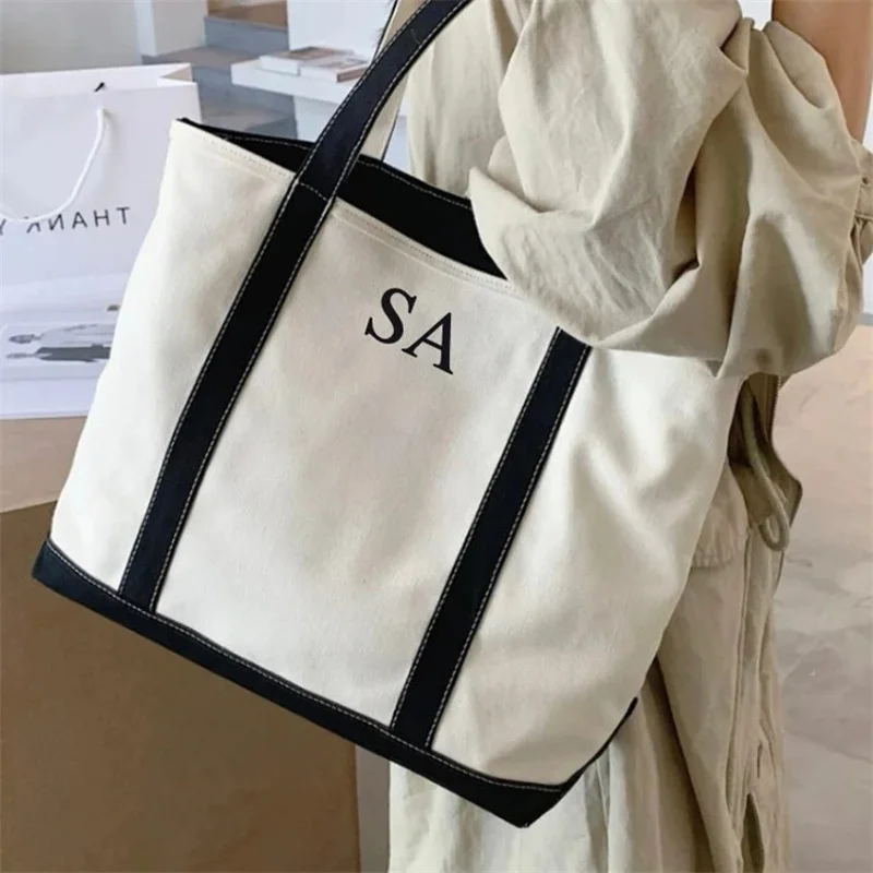 Personalised Shoulder Tote Bag, Women's Handbag, Beach Bag, custom Hand Bag, Canvas Bag, Gifts For her, Chain tote bag