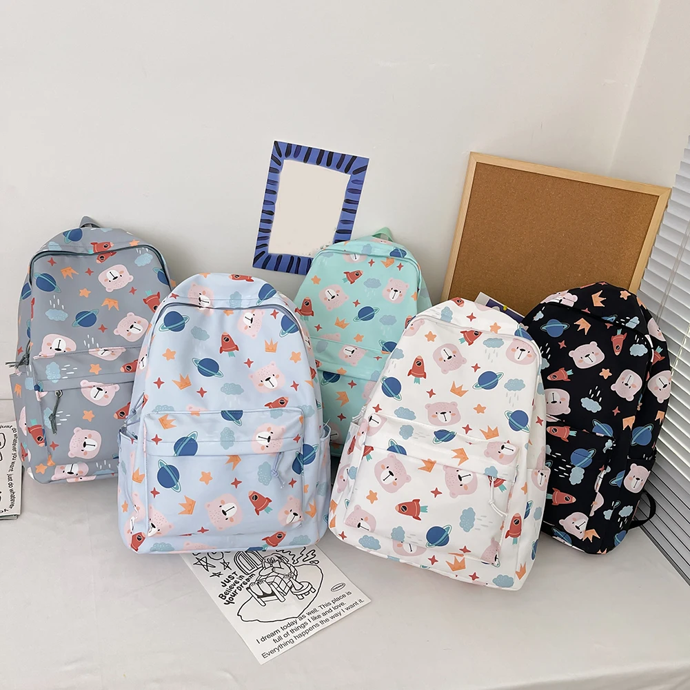 

Женские рюкзаки, нейлоновый школьный ранец с мультяшным рисунком для девочек-подростков, Женский вместительный дорожный рюкзак для ноутбу...