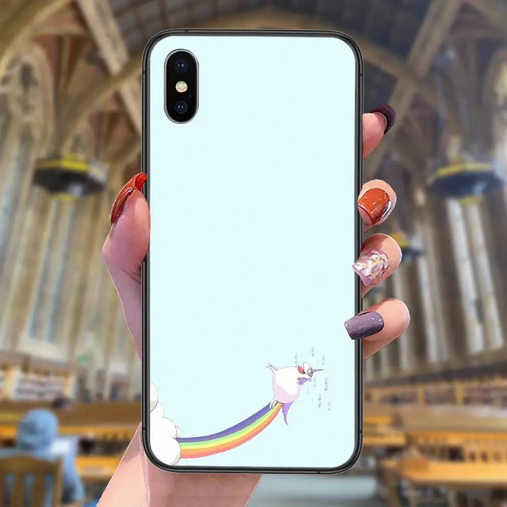 Дешевый детский милый мультяшный Единорог черный чехол Роскошный Искусство Для