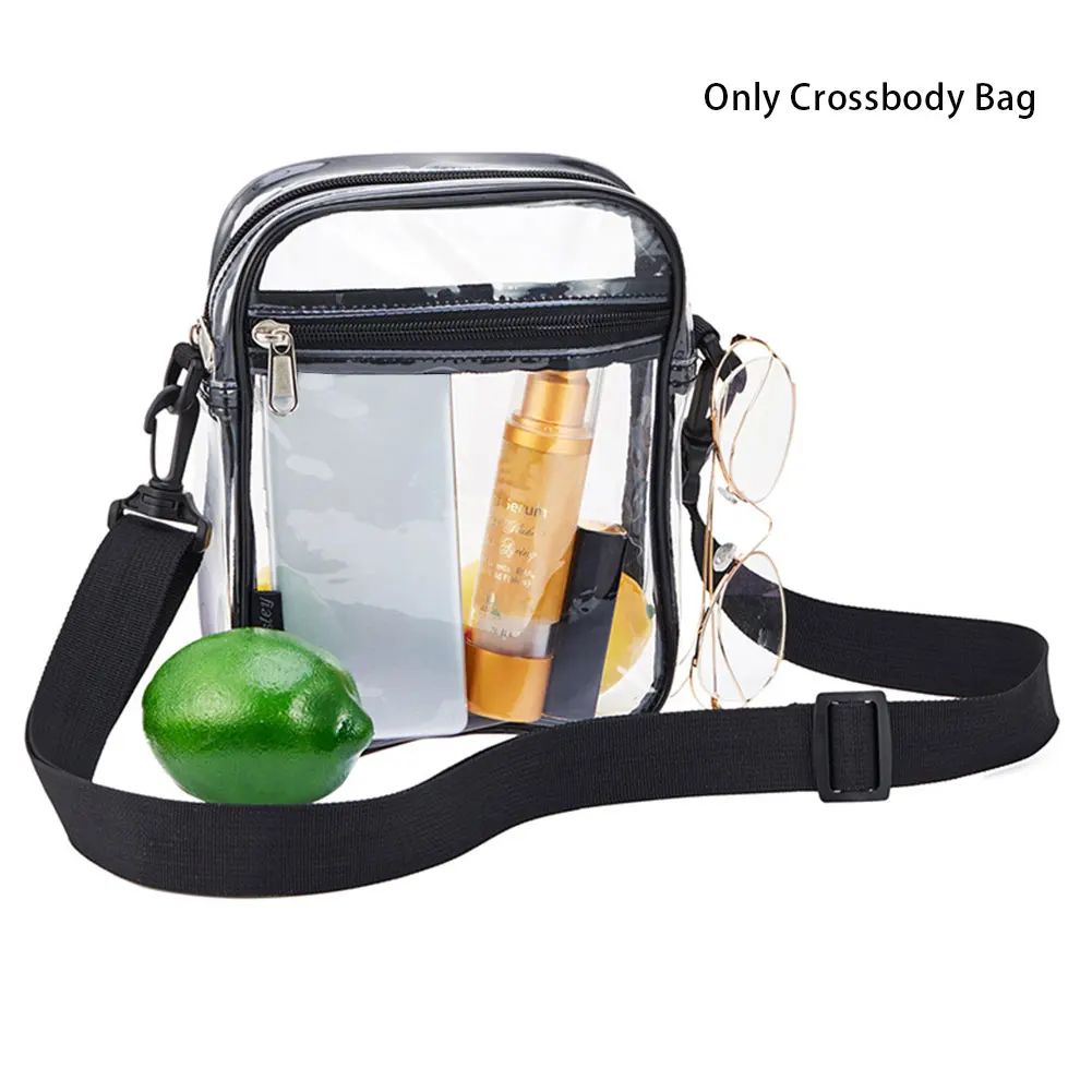 

Adjustable Strap Concert Zipper Closure Crossbody Bag Women Men Event Clear Purse Portable PVC Waterproof Fashion Large Capacity