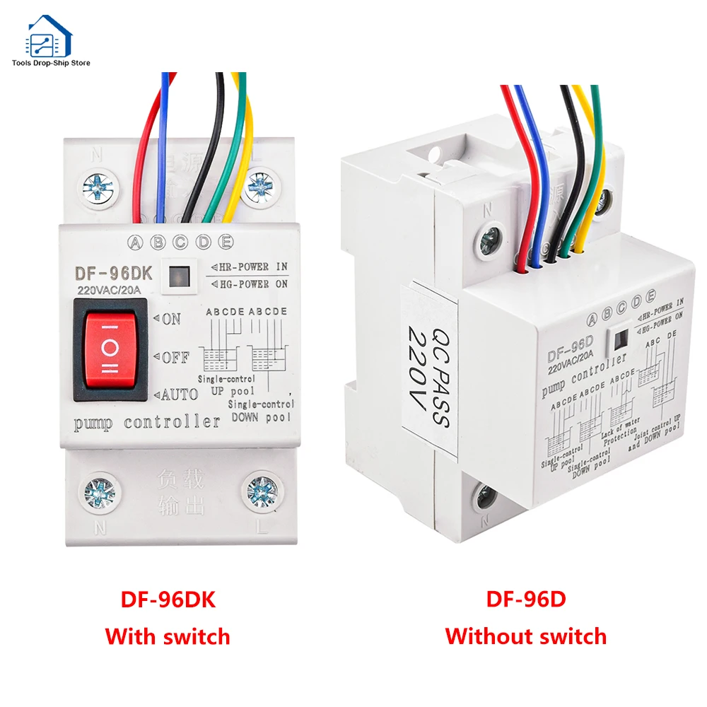 

DF-96D/DF-96DK Automatic Water Level Controller Switch 20A 220V Water Tank Liquid Level Detection Sensor Water Pump Controller