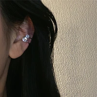 exquisite shiny artificial rhinestone ear clip korean simple small clip type non pierced ladies jewelry