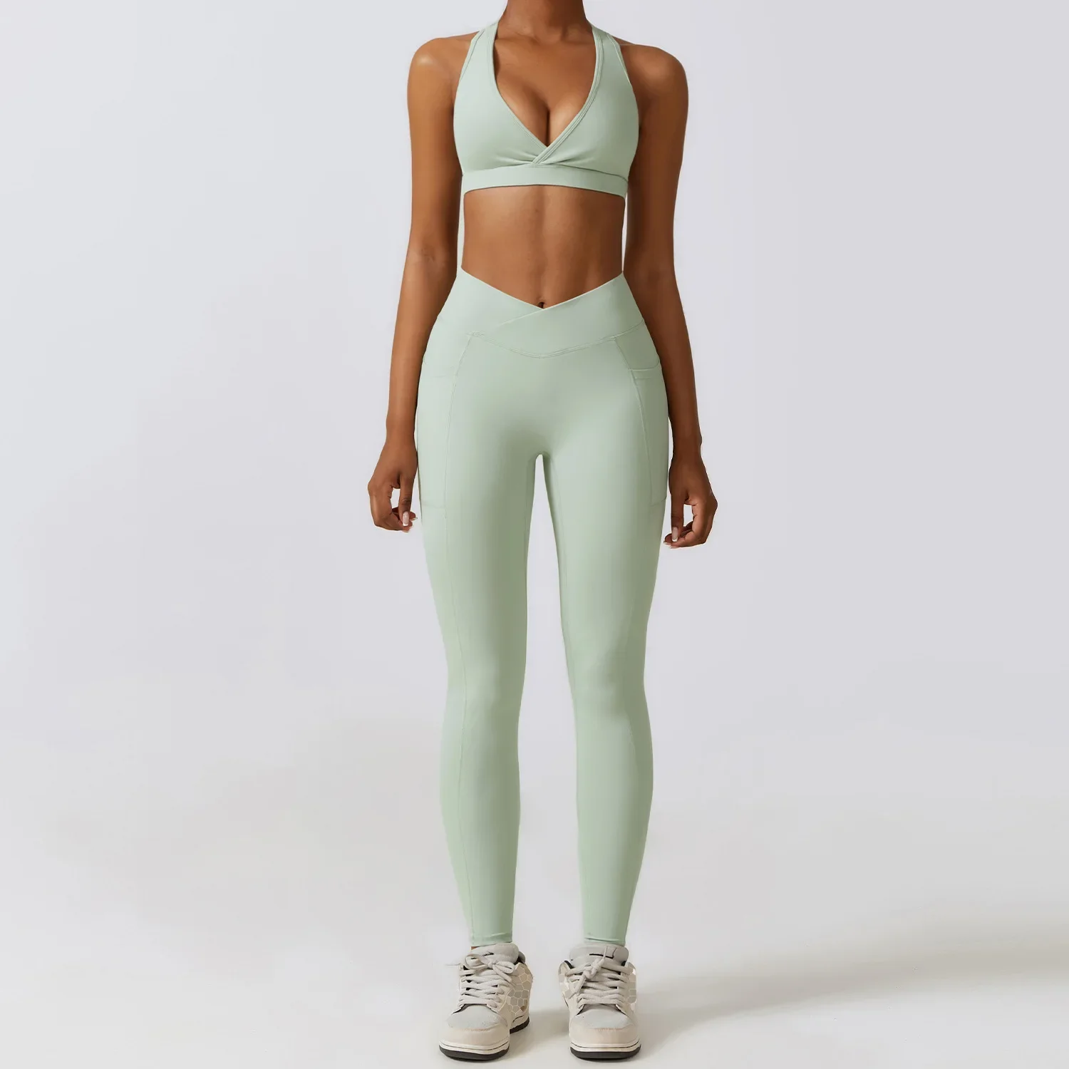 Женские быстросохнущие брюки для йоги с индивидуальным логотипом карманы