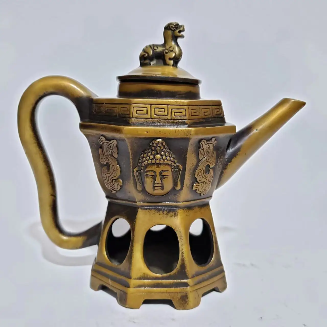 Медный чайник Будды Old Ming Dyansty, украшение, коллекция и украшение, бесплатная доставка (art.: 3920d2de55d86) - 3920d2de55d86