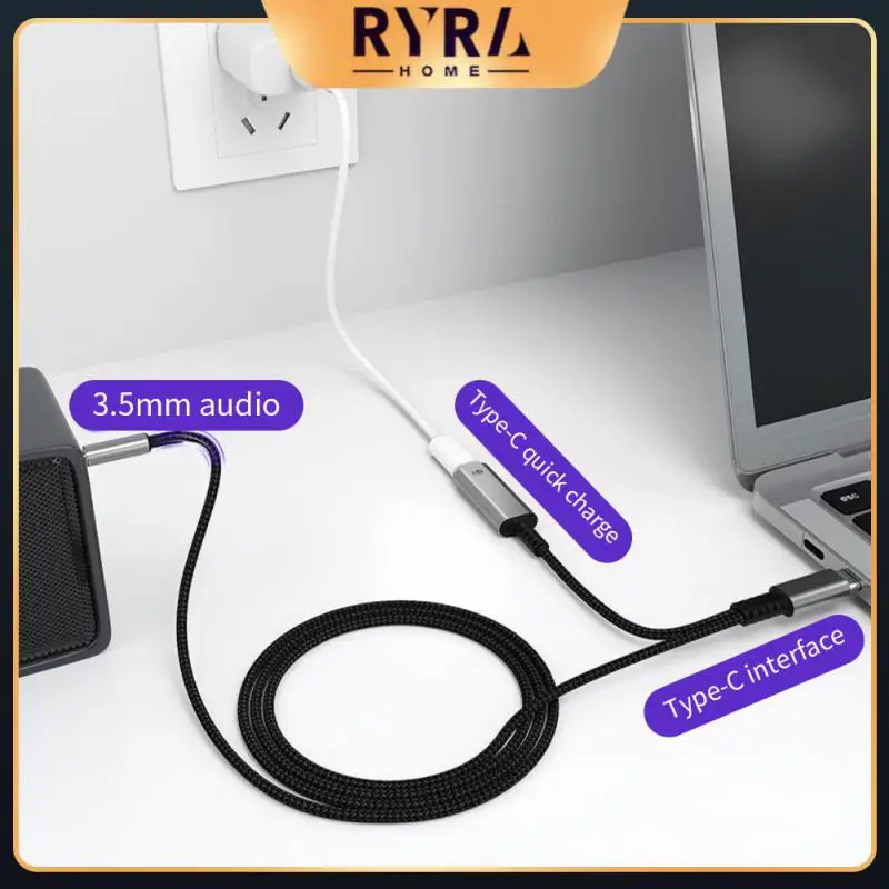

Usb C To 3.5mm Headphone Charger Adapter Portable Mic Jack Dongle Cable Fast Charging Hifi Phone Accessories Aluminum Pd 60w