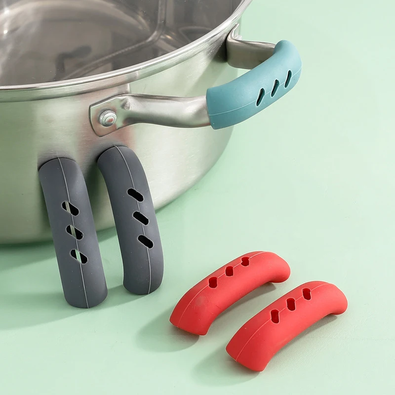2pcs Silicone Heat Insulation Oven Mitt Glove Casserole Ear Pan Pot Holder Oven Grip Anti-hot Pot Clip Kitchen Accessories