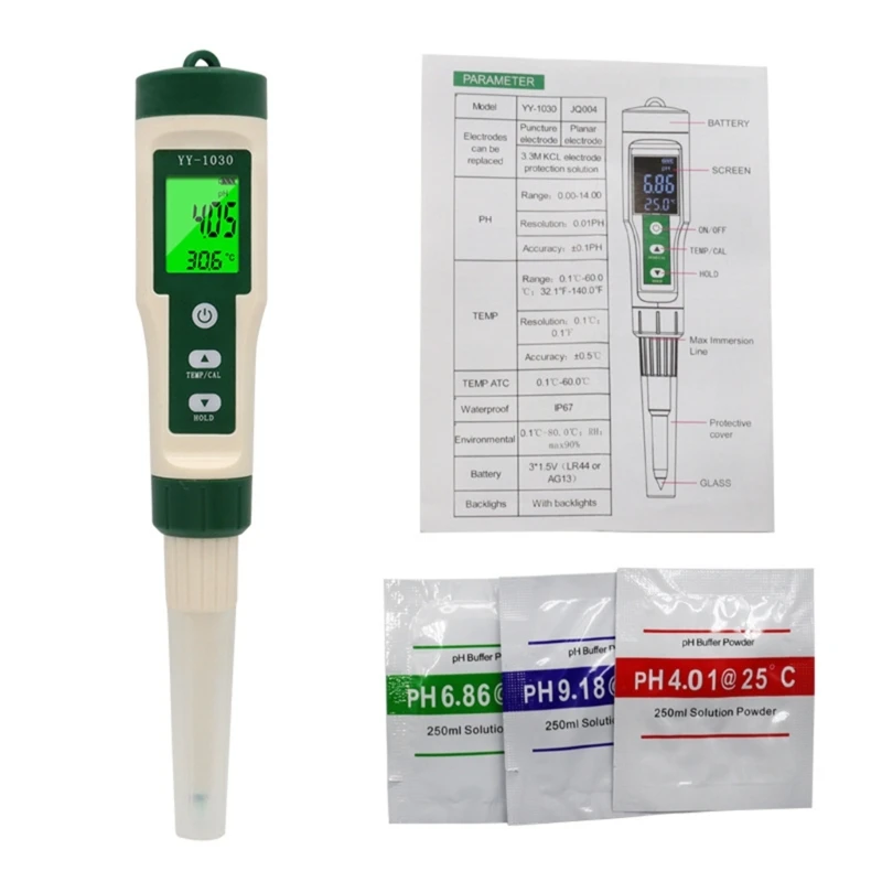 

PH Meter Temperature Meter Digital Water Quality Monitors Tester for Pools